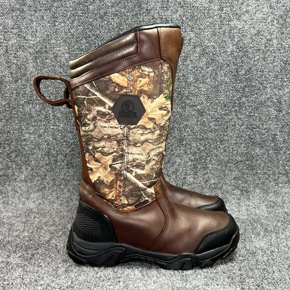 Magellan Snake Shield Armor 3.0 Boots Youth Size 6 Brown Leather Camo Hunting - Picture 1 of 13